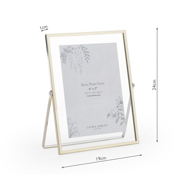 (image for) Moira Photo Frame Polished Gold and Glass 5" x 7"